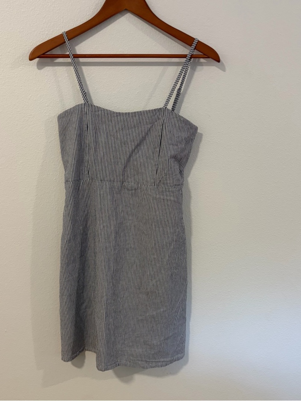 Brandy Melville Blue and White Pinstripe Mini Dress made in Italy